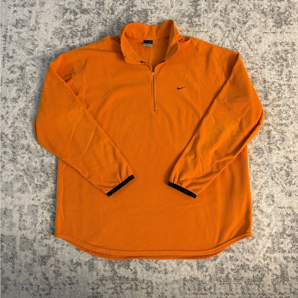 Nike Therma-Fit Orange Fleece Quarter Zip Size XL